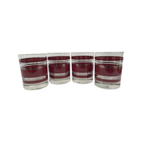 Load image into Gallery viewer, Georges Briard Signed Burgundy and Silver Double Old Fashion Glasses (Set of 4)
