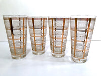 Load image into Gallery viewer, Ned Harris Signed Mid-Century Gold Embossed Highball Glasses (Set of 4)
