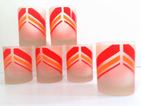 Load image into Gallery viewer, Tastesetter Signed Retro Orange and Red Double Old Fashion Glasses (Set of 6)
