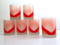 Load image into Gallery viewer, Tastesetter Signed Retro Orange and Red Double Old Fashion Glasses (Set of 6)
