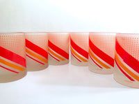 Load image into Gallery viewer, Tastesetter Signed Retro Orange and Red Double Old Fashion Glasses (Set of 6)
