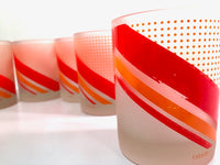 Load image into Gallery viewer, Tastesetter Signed Retro Orange and Red Double Old Fashion Glasses (Set of 6)
