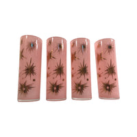 Load image into Gallery viewer, Federal Glass Mid-Century Pink Atomic &amp; 22-Karat Gold Star Tall Collins Glasses (Set of 4)
