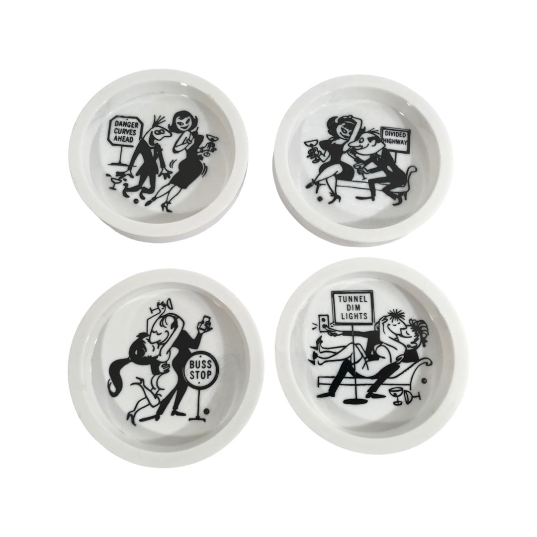 Vintage Humorous Traffic Stopping Coasters (Set of 8)