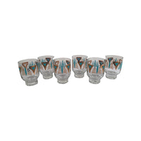 Load image into Gallery viewer, Retro Turquoise and Gold Deco Style Glasses (Set of 6)
