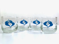 Load image into Gallery viewer, Mid-Century Blue and White Atomic Roly Poly Glasses (Set of 4)
