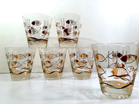 Load image into Gallery viewer, Mid-Century Here Fishy Fishy Double Old Fashion Glasses (Set of 6)
