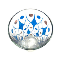 Load image into Gallery viewer, Vintage Gold and Blue Diamond Glasses Set of 7
