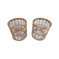 Load image into Gallery viewer, Imperial Glass Company Spanish Windows 22-Karat Gold Mid-Century Double Old Fashion Glasses (Set of 2)
