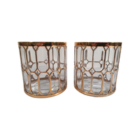 Load image into Gallery viewer, Imperial Glass Company Spanish Windows 22-Karat Gold Mid-Century Double Old Fashion Glasses (Set of 2)
