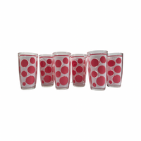 Load image into Gallery viewer, Hazel Atlas Mid-Century Pretty In Pink Polka Dot Glasses (Set of 6)
