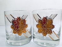 Load image into Gallery viewer, Fred Press Signed Mid-Century Gold and White Regal Glasses (Set of 4)
