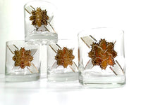 Load image into Gallery viewer, Fred Press Signed Mid-Century Gold and White Regal Glasses (Set of 4)
