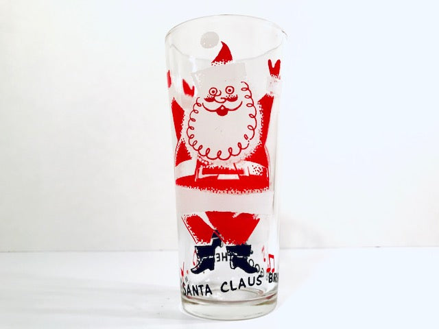 Vintage Santa Claus Brings Good Cheer Highball Glass - Single