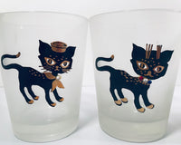 Load image into Gallery viewer, Maida Amour Hipster Siamese Kitten Double Old Fashion Glasses (Set of 4)

