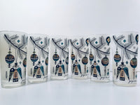 Load image into Gallery viewer, Georges Briard Signed Mid-Century Christmas Tree Branch and Ornament Highball Glasses (Set of 6)
