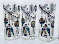 Load image into Gallery viewer, Georges Briard Signed Mid-Century Christmas Tree Branch and Ornament Highball Glasses (Set of 6)
