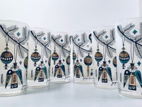 Load image into Gallery viewer, Georges Briard Signed Mid-Century Christmas Tree Branch and Ornament Highball Glasses (Set of 6)
