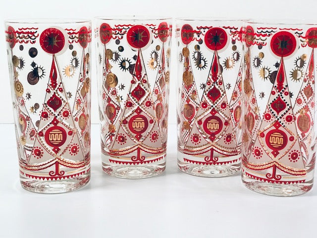 Fred Press Signed Atomic Christmas Tree Glasses (Set of 4)