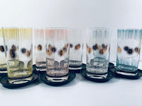 Load image into Gallery viewer, Fred Press Signed Mid-Century Atomic Sunburst Highball 17-Piece Set
