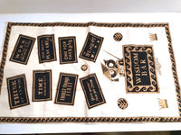 Load image into Gallery viewer, Georges Briard Signed Mid Century Muddled Wisdom 10-Piece Bar Set and Bar Cloth
