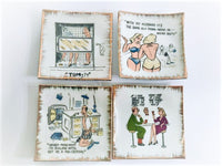 Load image into Gallery viewer, Bradley Exclusive Humorous Cocktail Trays-Plaques (Set of 4)

