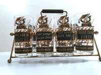 Load image into Gallery viewer, Georges Briard Signed Mid Century Muddled Wisdom 10-Piece Bar Set and Bar Cloth
