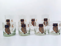 Load image into Gallery viewer, Couroc Signed Mid-Century Black and 22-Karat Gold Owl 9-Piece Set
