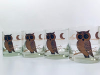 Load image into Gallery viewer, Couroc Signed Mid-Century Black and 22-Karat Gold Owl 9-Piece Set
