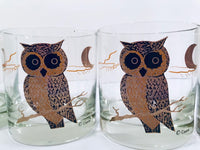 Load image into Gallery viewer, Couroc Signed Mid-Century Black and 22-Karat Gold Owl 9-Piece Set
