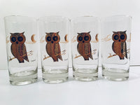 Load image into Gallery viewer, Couroc Signed Mid-Century Black and 22-Karat Gold Owl 9-Piece Set

