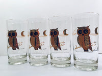 Load image into Gallery viewer, Couroc Signed Mid-Century Black and 22-Karat Gold Owl 9-Piece Set
