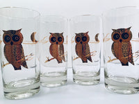 Load image into Gallery viewer, Couroc Signed Mid-Century Black and 22-Karat Gold Owl 5-Piece Set
