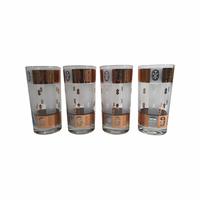 Load image into Gallery viewer, Fred Press Signed Mid-Century Fleur De Lis Highball Glasses (Set of 4)

