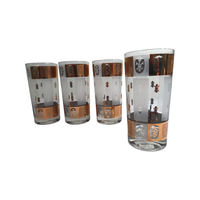 Load image into Gallery viewer, Fred Press Signed Mid-Century Fleur De Lis Highball Glasses (Set of 4)

