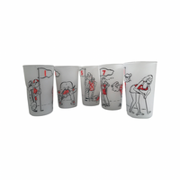 Load image into Gallery viewer, Mid-Century Kitsch Humorous Frosted Golf Glasses (Set of 5)
