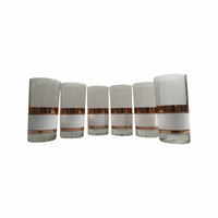Load image into Gallery viewer, Georges Briard Signed 22-Karat Gold and White Band Highball Glasses (Set of 6)
