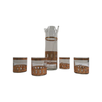 Load image into Gallery viewer, Culver Signed Antigua Mid-Century 22-Karat Gold Martini &amp; Whiskey 6-Piece Bar Set

