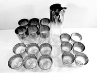 Load image into Gallery viewer, Vitreon Queens Luster Mid-Century Platinum 19-Piece Bar Set
