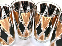 Load image into Gallery viewer, Fred Press Signed Mid-Century 22-Karat Gold and Black Diamond Glasses (Set of 6)
