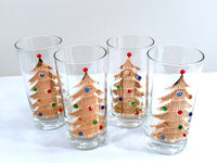 Load image into Gallery viewer, Culver Signed Mid-Century Jeweled Christmas Tree Highball Glasses (Set of 4)
