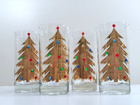 Load image into Gallery viewer, Culver Signed Mid-Century Jeweled Christmas Tree Highball Glasses (Set of 4)
