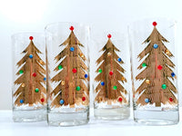 Load image into Gallery viewer, Culver Signed Mid-Century Jeweled Christmas Tree Highball Glasses (Set of 4)
