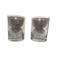 Load image into Gallery viewer, Georges Briard Signed Mid-Century Silver Abstract Double Old Fashion Glasses (Set of 2)
