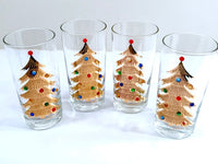 Load image into Gallery viewer, Culver Signed Mid-Century Jeweled Christmas Tree Highball Glasses (Set of 4)
