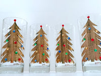 Load image into Gallery viewer, Culver Signed Mid-Century Jeweled Christmas Tree Highball Glasses (Set of 4)
