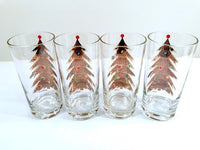 Load image into Gallery viewer, Culver Signed Mid-Century Jeweled Christmas Tree Highball Glasses (Set of 4)
