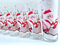 Load image into Gallery viewer, Mid-Century Naughty Santa and Reindeer Highball Glasses (Set of 6)
