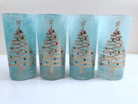 Load image into Gallery viewer, Federal Glass Mid-Century Blue Christmas Glasses (Set of 4)
