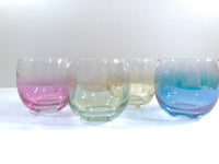 Load image into Gallery viewer, Federal Glass Mid-Century Somewhere Over the Rainbow Roly Poly Glasses (Set of 4)
